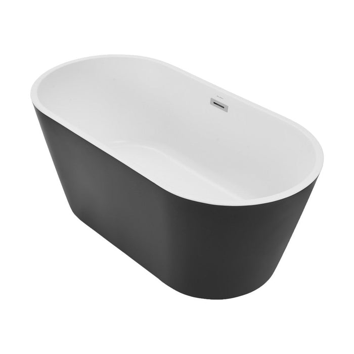 Swiss Madison Claire 60" Freestanding Bathtub Matte Black and Matte White - SM-FB590MBMW