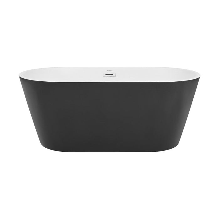 Swiss Madison Claire 60" Freestanding Bathtub Matte Black and Matte White - SM-FB590MBMW