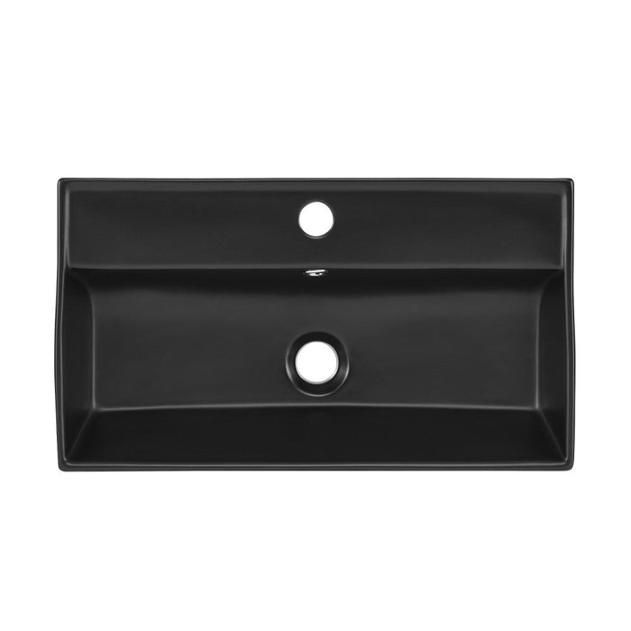 Swiss Madison Claire 22" Rectangle Wall-Mount Bathroom Sink in Matte Black - SM-WS318MB