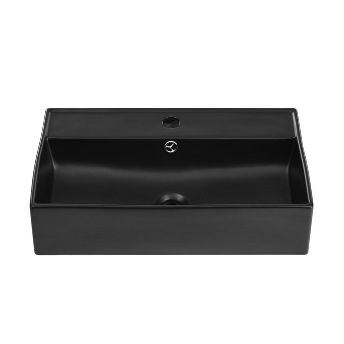 Swiss Madison Claire 22" Rectangle Wall-Mount Bathroom Sink in Matte Black - SM-WS318MB