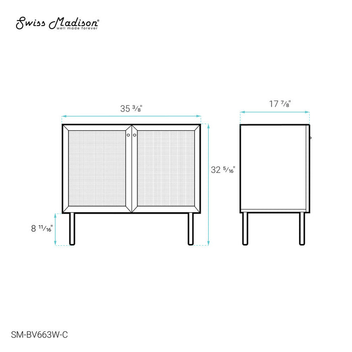 Swiss Madison Classe 36" Bathroom Vanity in White Oak- Cabinet - SM-BV663W-C