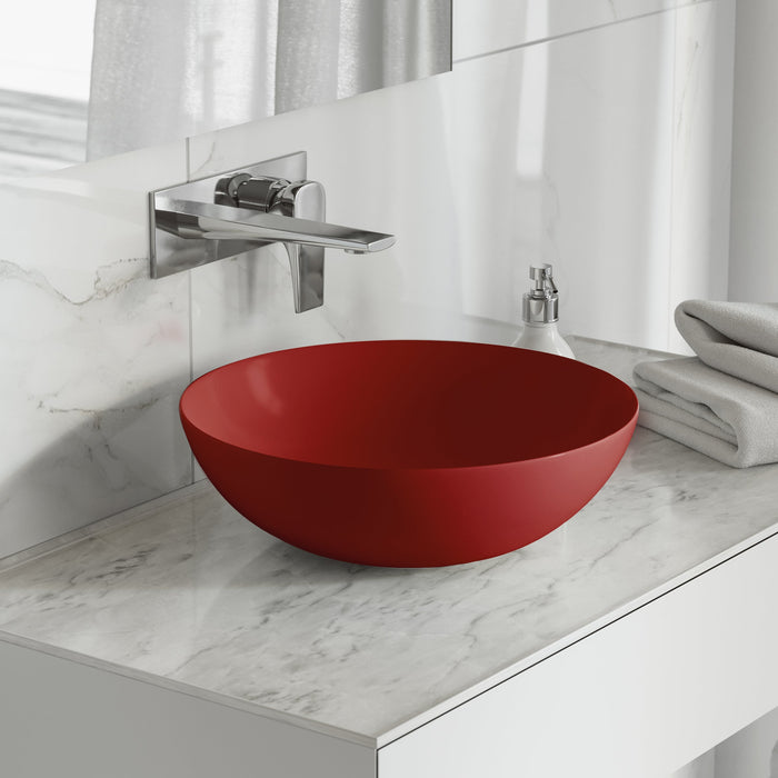 Swiss Madison Classe 16 Ceramic Sink in Matte Red - SM-VS245