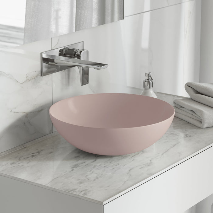 Swiss Madison Classe 16 Color Ceramic Sink in Matte Pink - SM-VS244