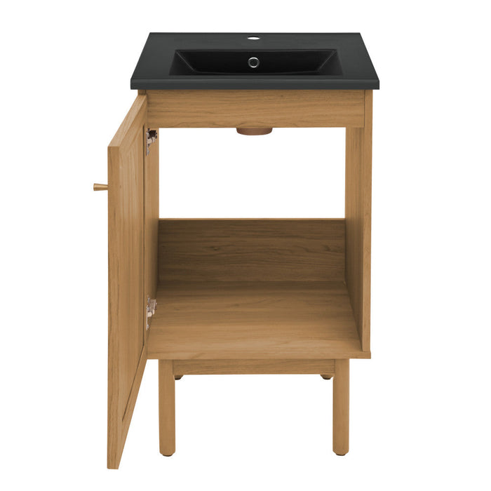 Swiss Madison Classe 18 in. Oak Bathroom Vanity With Black Ceramic Sink Top - SM-BV661MB