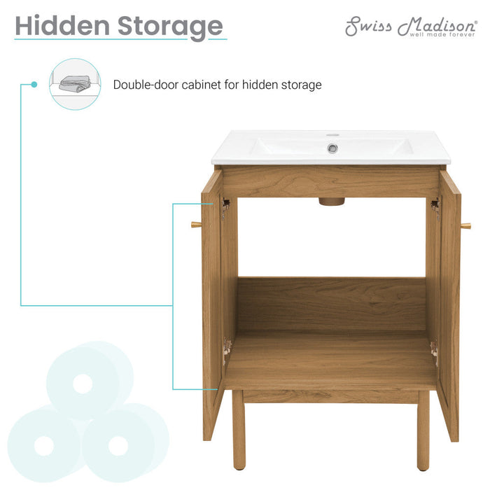 Swiss Madison Classe 24" Bathroom Vanity in Oak - SM-BV662