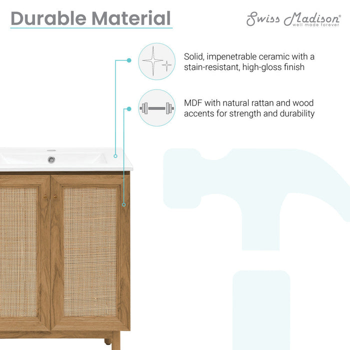 Swiss Madison Classe 24" Bathroom Vanity in Oak - SM-BV662