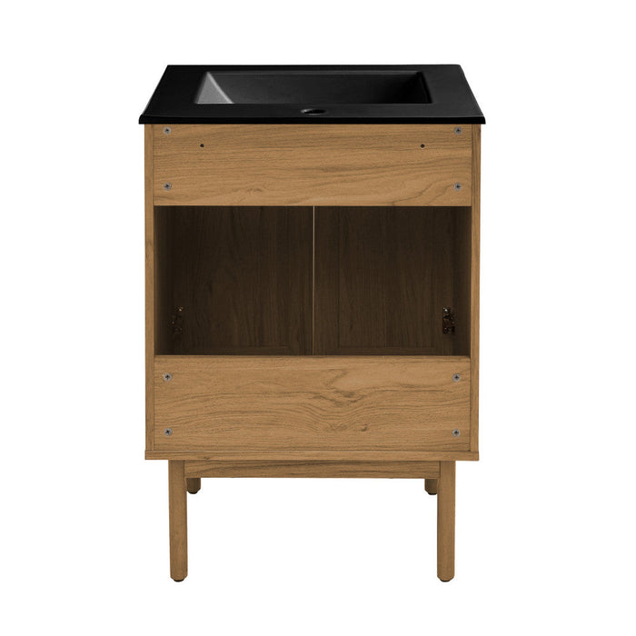 Swiss Madison Classe 24 in. Oak Bathroom Vanity With Black Ceramic Sink Top - SM-BV662MB