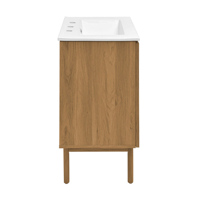 Swiss Madison Classe 24 in. Oak Bathroom Vanity With White, 3-Hole Ceramic Sink Top - SM-BV662-3