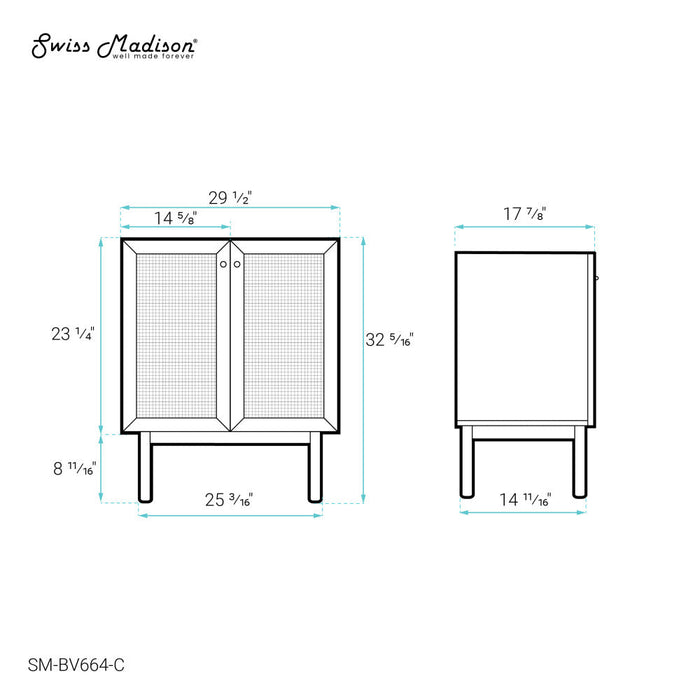 Swiss Madison Classe 30" Bathroom Vanity in Oak-Cabinet Only - SM-BV664-C