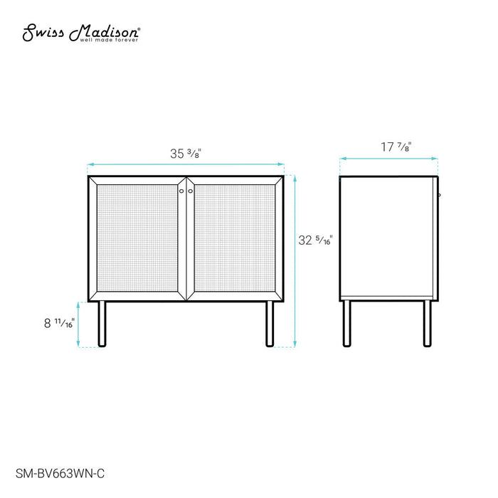 Swiss Madison Classe 36" Bathroom Vanity in Dark Walnut Cabinet Only - SM-BV663WN-C