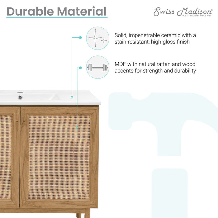 Swiss Madison Classe 36" Bathroom Vanity in Oak - SM-BV663