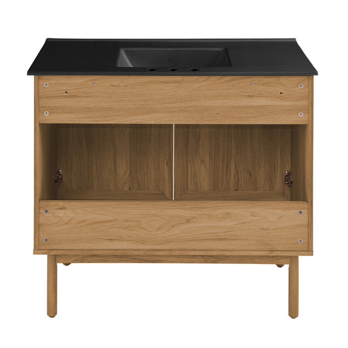 Swiss Madison Classe 36 in. Oak Bathroom Vanity With Black, 3-Hole Ceramic Sink Top - SM-BV663-3MB