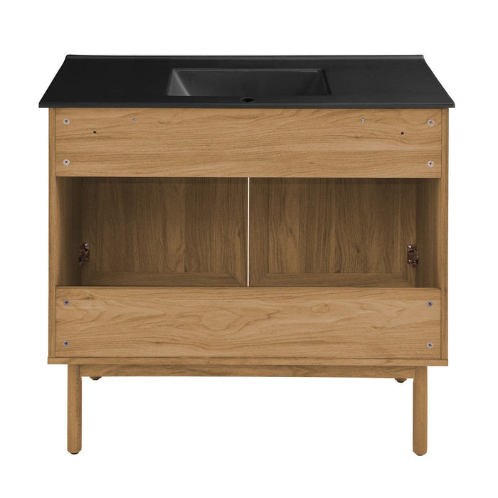 Swiss Madison Classe 36 in. Oak Bathroom Vanity With Black Ceramic Sink Top - SM-BV663MB