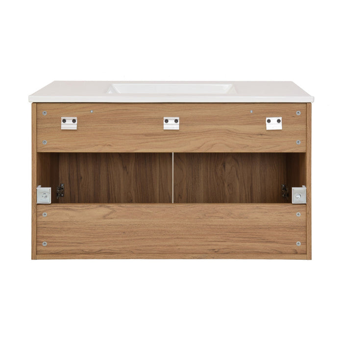 Swiss Madison Classe 36" Wall-Mounted Bathroom Vanity in Oak - SM-BV667