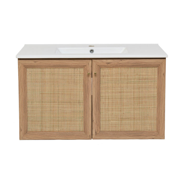 Swiss Madison Classe 36" Wall-Mounted Bathroom Vanity in Oak - SM-BV667