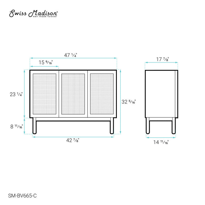 Swiss Madison Classe 48" Bathroom Vanity in Oak-Cabinet Only - SM-BV665-C