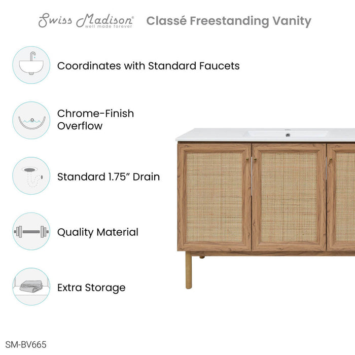 Swiss Madison Classe 48" Bathroom Vanity in Oak - SM-BV665