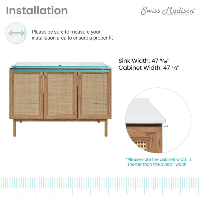 Swiss Madison Classe 48" Bathroom Vanity in Oak - SM-BV665