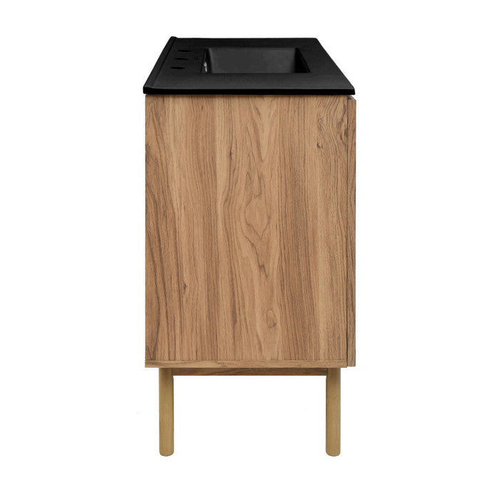 Swiss Madison Classe 48 in. Brown Oak Bathroom Vanity With Black, 3-Hole Ceramic Sink Top - SM-BV665-3MB