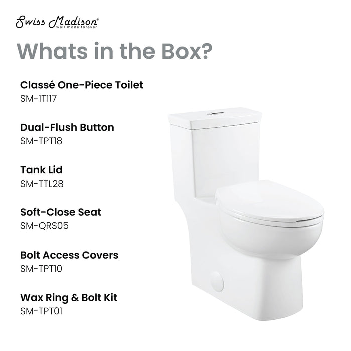 Swiss Madison Classe One-Piece Toilet Dual-Flush 1.1/1.6 gpf - SM-1T117