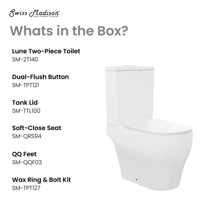 Swiss Madison Lune Two-Piece Elongated Toilet Dual-Flush 1.1/1.6 gpf - SM-2T140