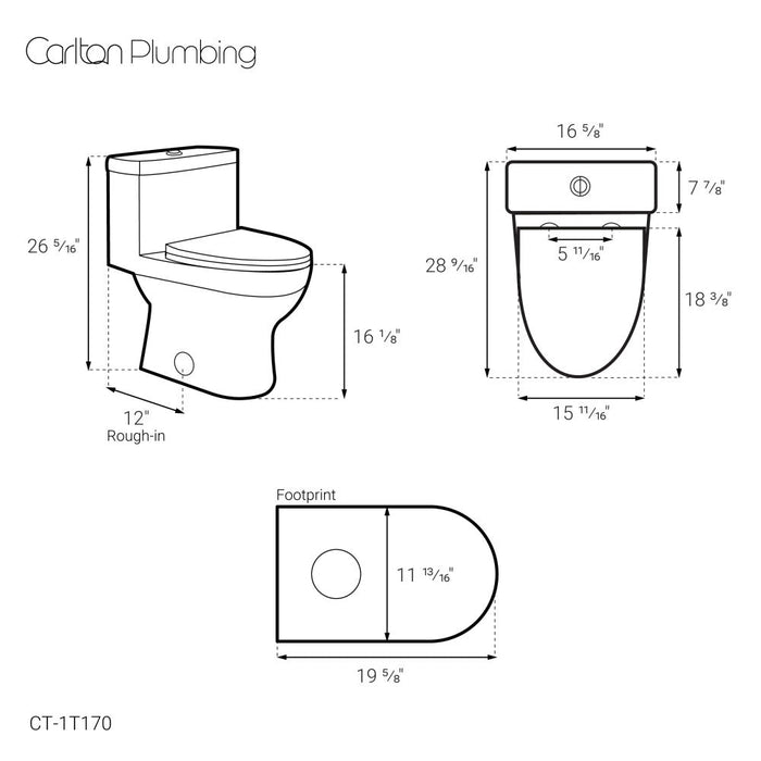 Swiss Madison Clichy One-Piece Elongated Toilet Dual-Flush 1.1/1.6 gpf - CT-1T170