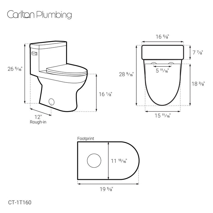 Swiss Madison Clichy One-Piece Elongated Toilet Side Flush 1.28 gpf - CT-1T160