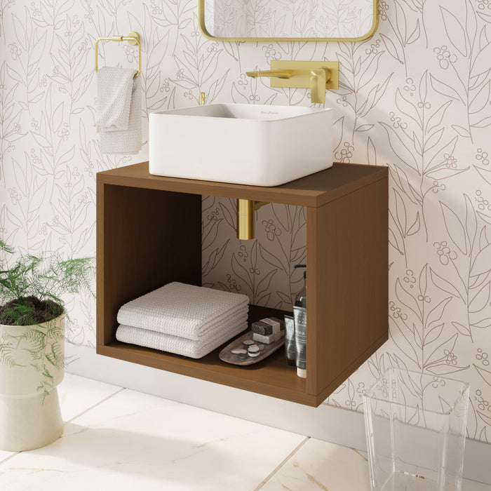 Swiss Madison Concorde 24'' Wall-Hung Vanity In Brown Oak - SM-BV155BN