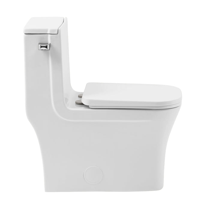 Swiss Madison Concorde One-Piece Square Left Side Flush Handle Toilet 1.28 gpf - SM-1T107