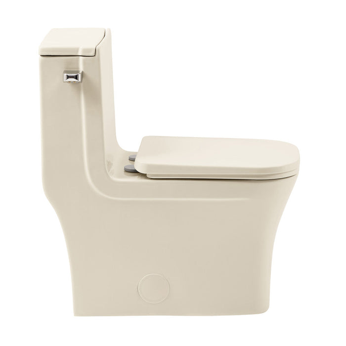 Swiss Madison Concorde One Piece Square Left Side Flush Handle Toilet 1.28 gpf in Bisque - SM-1T107BQ