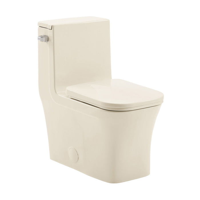 Swiss Madison Concorde One Piece Square Left Side Flush Handle Toilet 1.28 gpf in Bisque - SM-1T107BQ