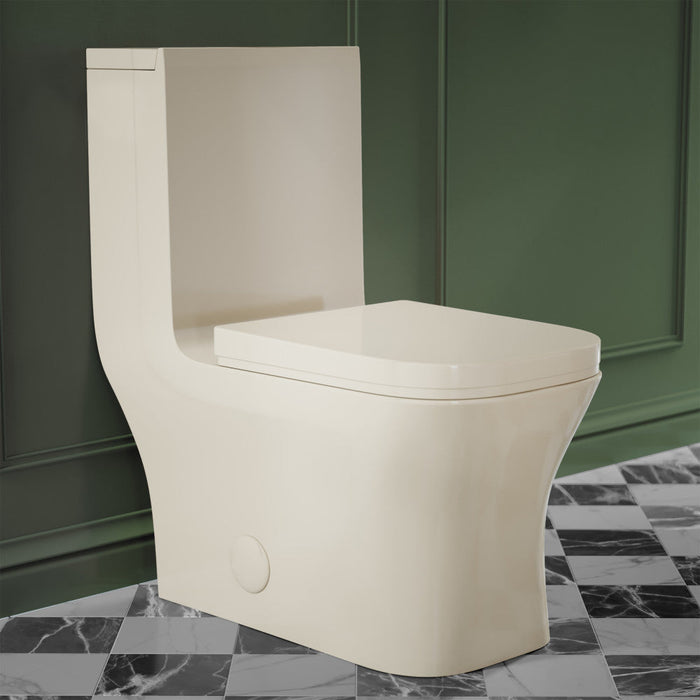 Swiss Madison Concorde One Piece Square Toilet Dual Flush 1.1/1.6 gpf in Bisque - SM-1T106BQ