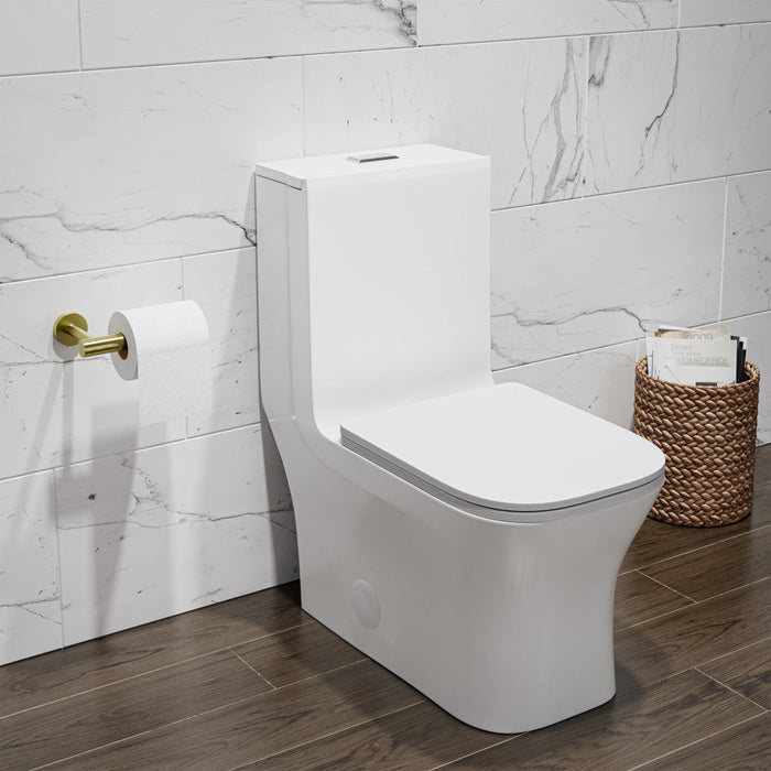 Swiss Madison Concorde One Piece Square Toilet Dual Flush 1.1/1.6 gpf in Matte White - SM-1T106MW