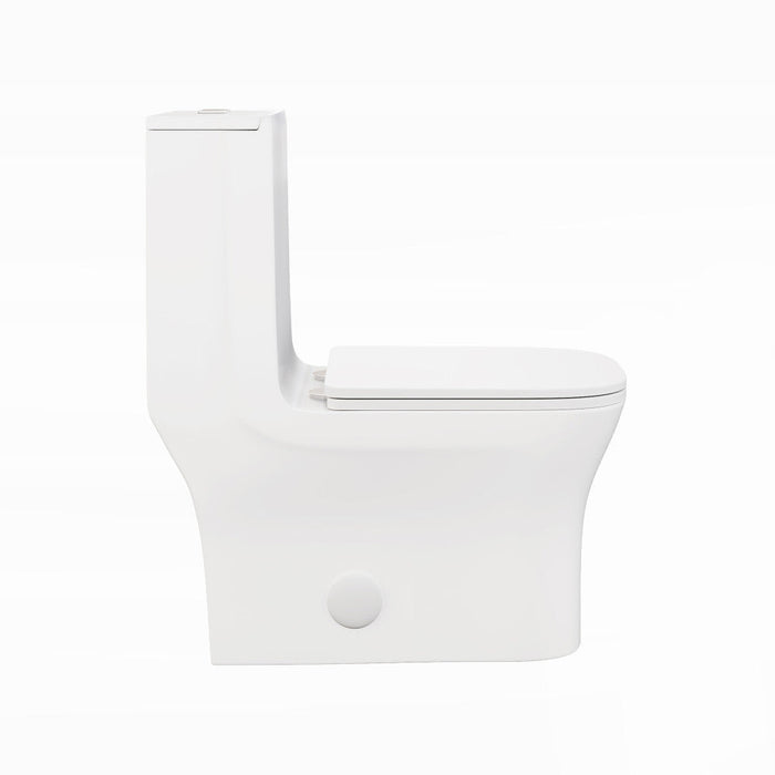 Swiss Madison Concorde One Piece Square Toilet Dual Flush 1.1/1.6 gpf in Matte White - SM-1T106MW