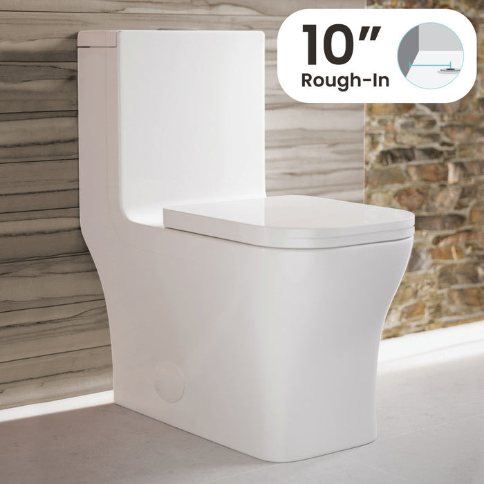 Swiss Madison Concorde One Piece Square Toilet Dual Flush 1.1/1.6 gpf with 10" Rough In - SM-1T278