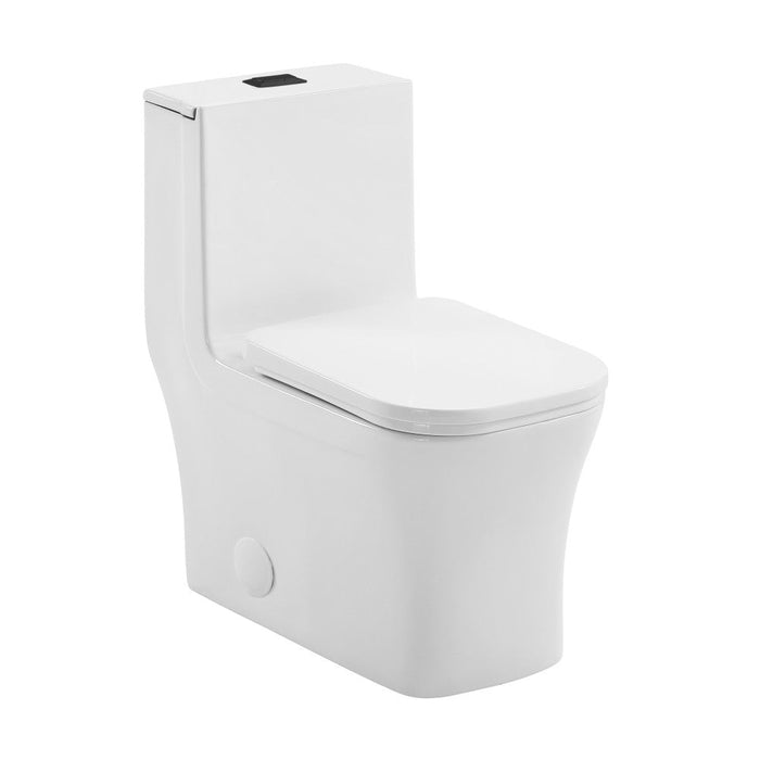 Swiss Madison Concorde One Piece Square Toilet Dual Flush, Black Hardware 1.1/1.6 gpf - SM-1T106HB