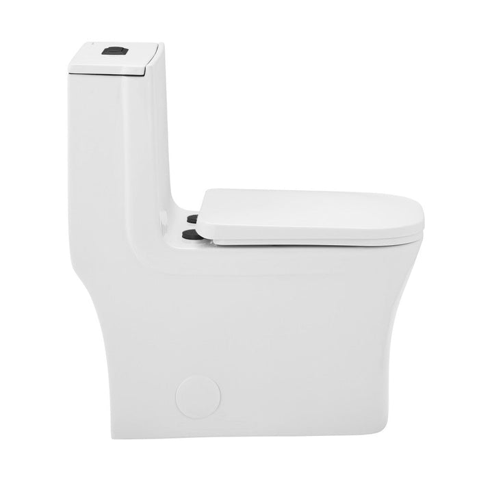 Swiss Madison Concorde One Piece Square Toilet Dual Flush, Black Hardware 1.1/1.6 gpf - SM-1T106HB