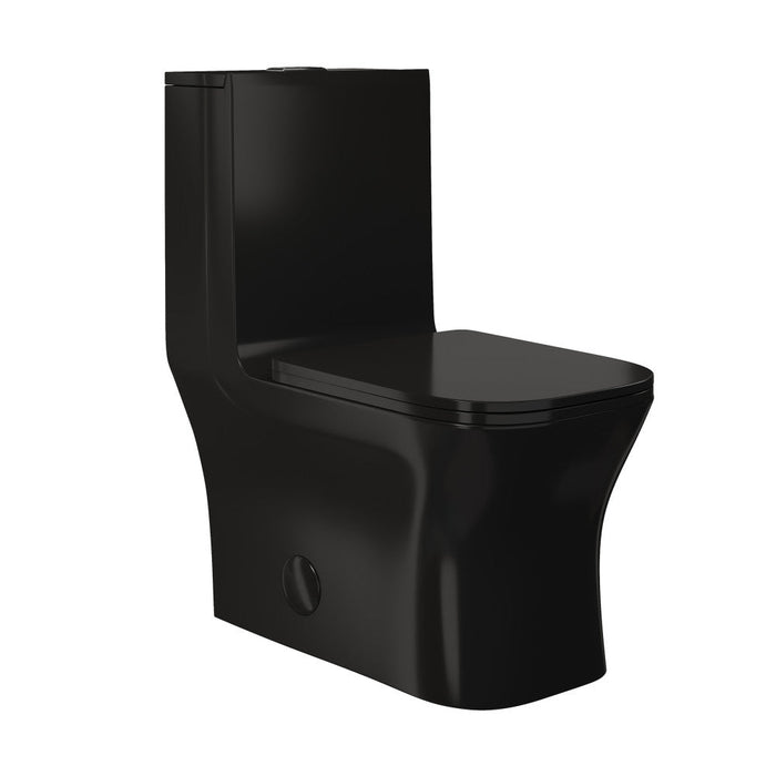 Swiss Madison Concorde One Piece Square Toilet Dual Flush in Glossy Black 1.1/1.6 gpf - SM-1T106GB