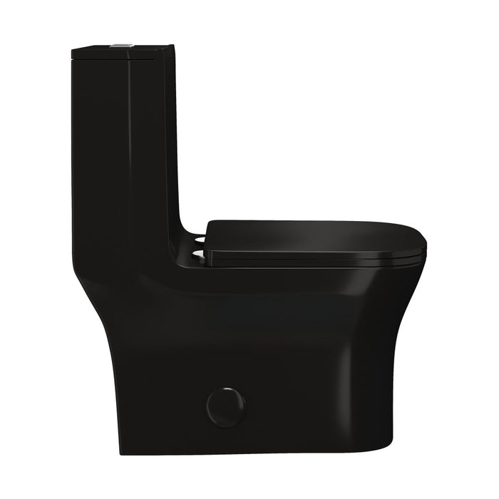 Swiss Madison Concorde One Piece Square Toilet Dual Flush in Glossy Black 1.1/1.6 gpf - SM-1T106GB