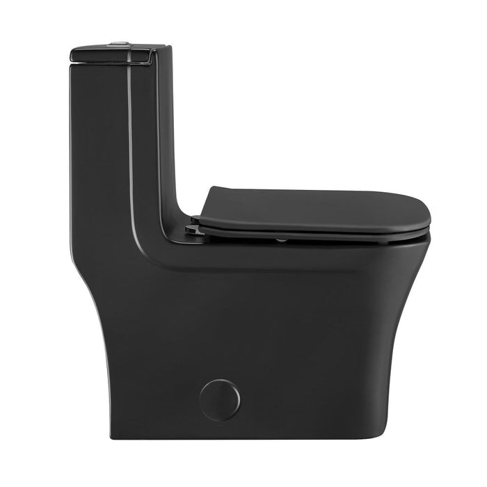 Swiss Madison Concorde One-Piece Square Toilet Dual-Flush in Matte Black 1.1/1.6 gpf - SM-1T106MB