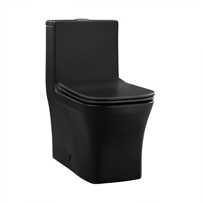 Swiss Madison Concorde One-Piece Square Toilet Dual-Flush in Matte Black 1.1/1.6 gpf - SM-1T106MB