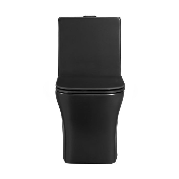 Swiss Madison Concorde One Piece Square Toilet Dual Flush in Matte Black, Black Hardware 1.1/1.6 gpf - SM-1T106MBHB