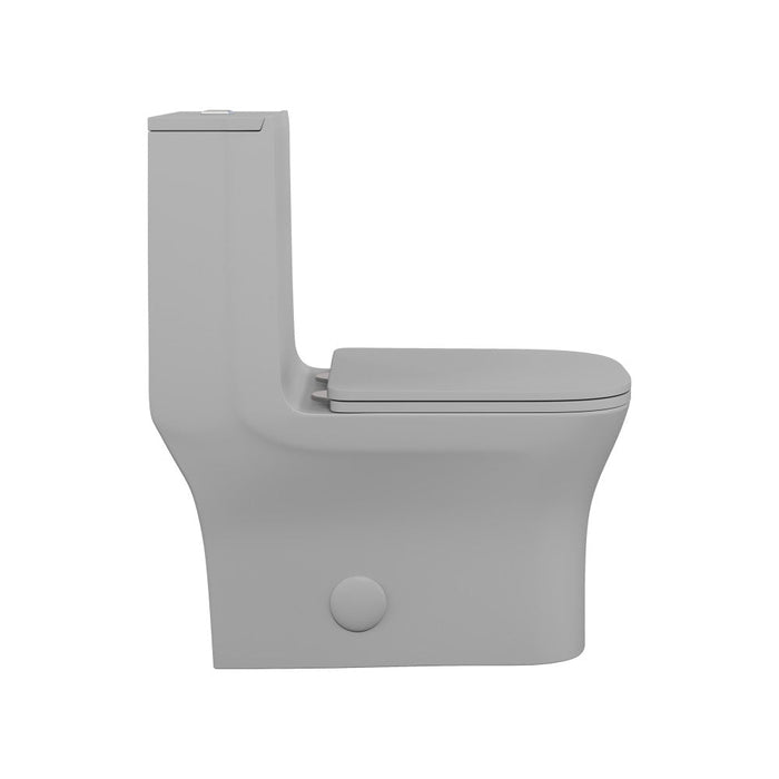 Swiss Madison Concorde One Piece Square Toilet Dual Flush in Matte Grey 1.1/1.6 gpf - SM-1T106MG