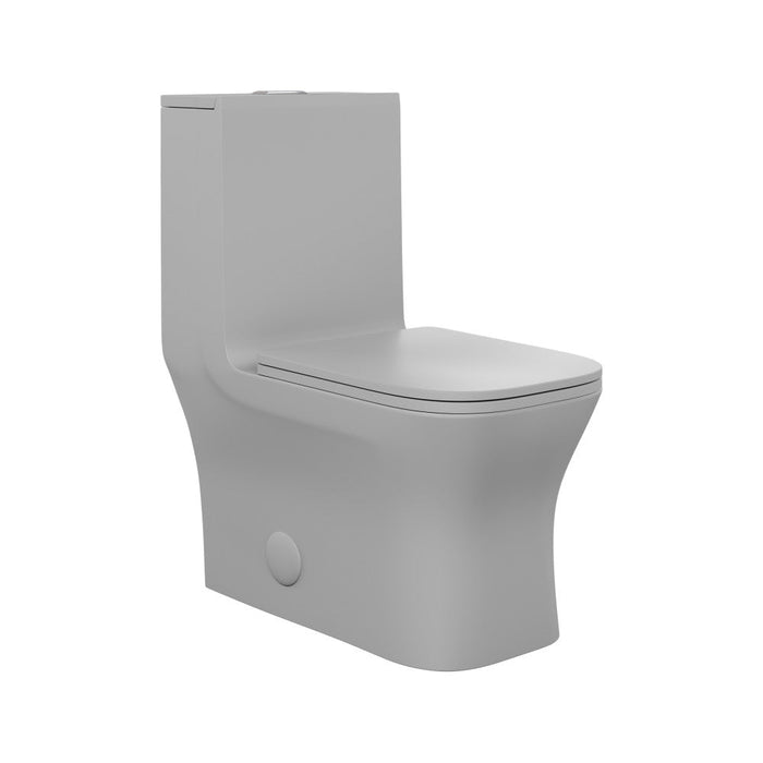 Swiss Madison Concorde One Piece Square Toilet Dual Flush in Matte Grey 1.1/1.6 gpf - SM-1T106MG