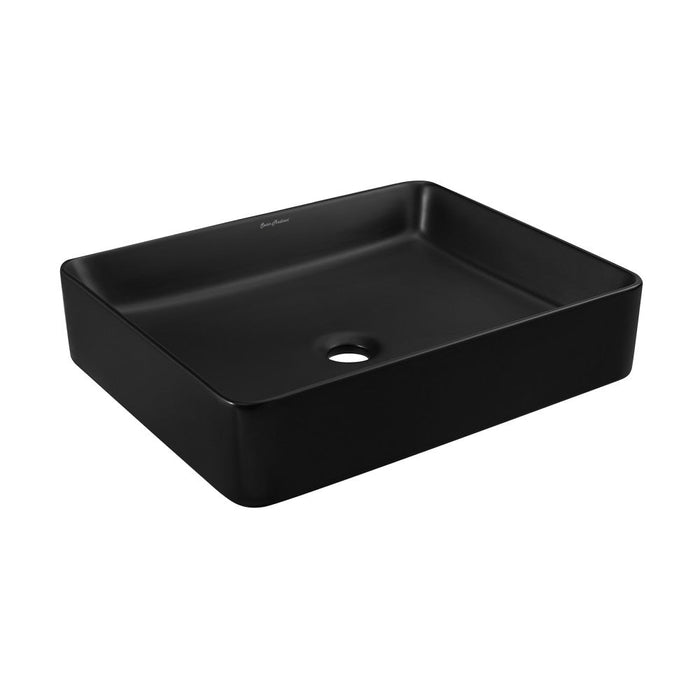 Swiss Madison Concorde Rectangle Ceramic Vessel Sink, Matte Black - SM-VS242MB