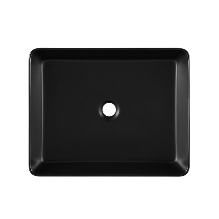 Swiss Madison Concorde Rectangle Ceramic Vessel Sink, Matte Black - SM-VS242MB