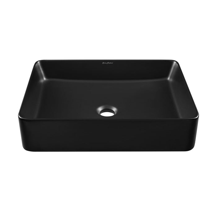 Swiss Madison Concorde Rectangle Ceramic Vessel Sink, Matte Black - SM-VS242MB