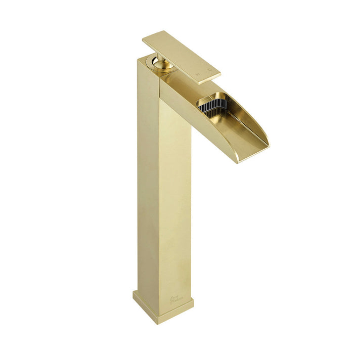 Swiss Madison Concorde Single Hole, Single-Handle, High Arc Waterfall, Bathroom Faucet in Brushed Gold - SM-BF51BG