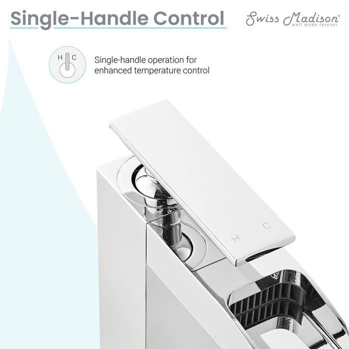 Swiss Madison Concorde Single Hole, Single-Handle, High Arc Waterfall, Bathroom Faucet in Chrome - SM-BF51C