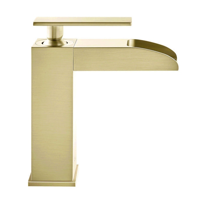 Swiss Madison Concorde Single Hole, Single-Handle, Waterfall Bathroom Faucet in Brushed Gold - SM-BF50BG